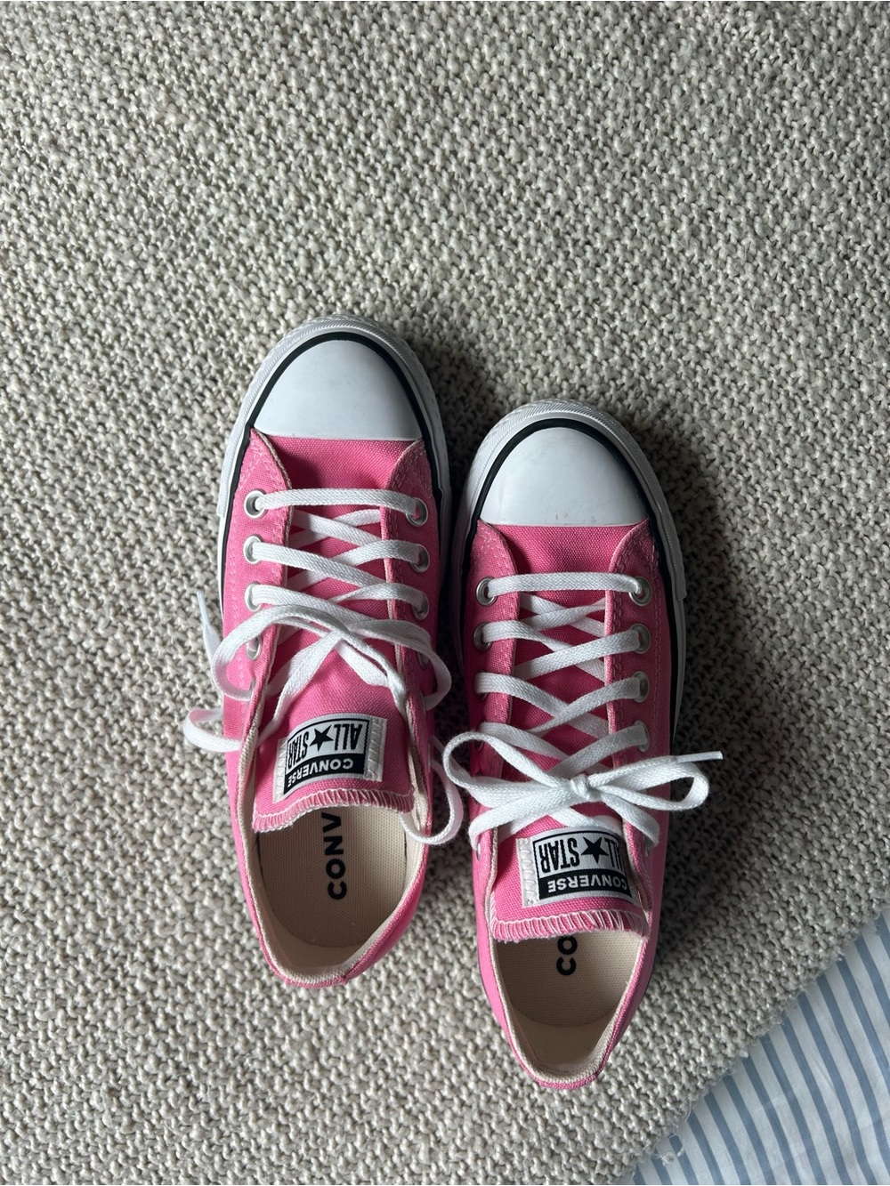 Converse Pink Low Top Platform Sneakers - Picture 2 of 6